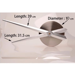 3D Modern Wall Frameless Clock Acrylic Mirror Metal Large