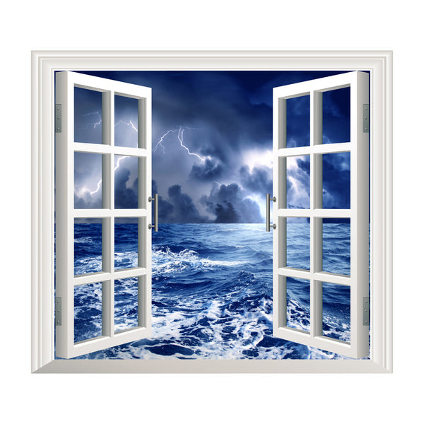 58x65cm 3D Ocean  Window Wall Sticker Decals Room Decor Vinyl Art Removable