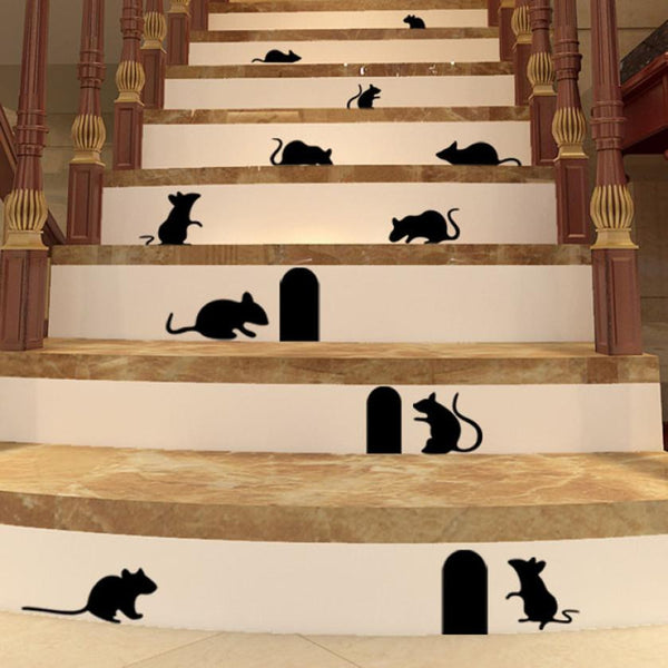 Hot Sale 2018 wall stickers Rat Hole Floor Stair Stickers Art Vinyl Home Decor