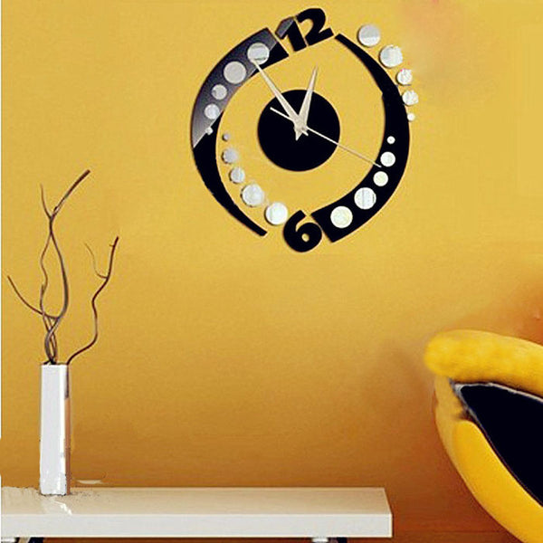 Rotation Clock Wall Sticker Home Decoration Design DIY