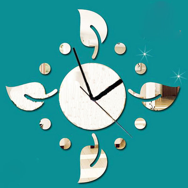 Wall Sticker Home Decoration Four leaves flowers Clock Wall Stickers