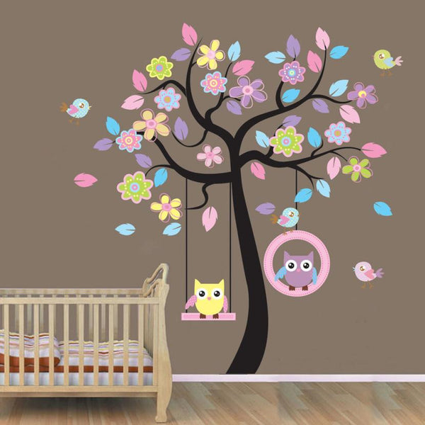 wall stickers Animal cartoon owl DIY Vinyl Wall Stickers For Kids Rooms Mural posters adesivo de parede