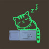 Cute Creative Cat Luminous Noctilucent Glow in the dark Switch Wall Sticker