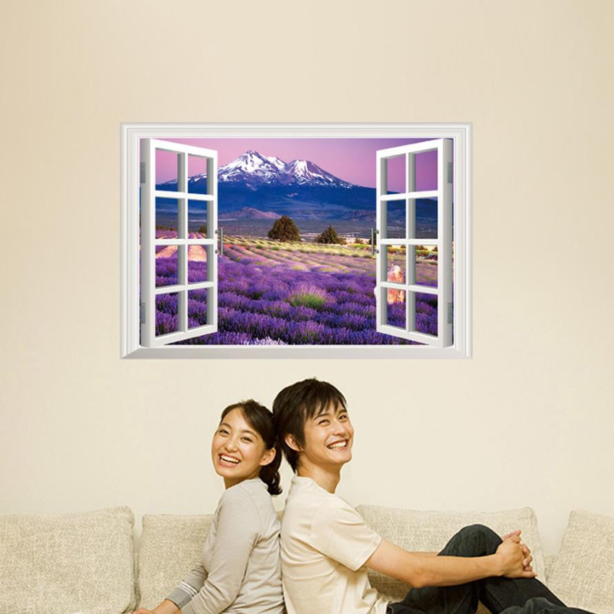 Hot Sale 3D wall stickers Lavender home decor