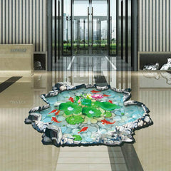Hot Sale high quality 3d wall stickers Fish Ponds Mural Ground Stickers