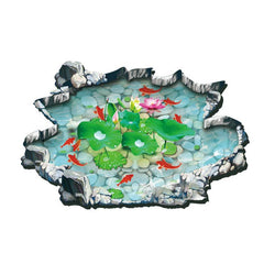 Hot Sale high quality 3d wall stickers Fish Ponds Mural Ground Stickers
