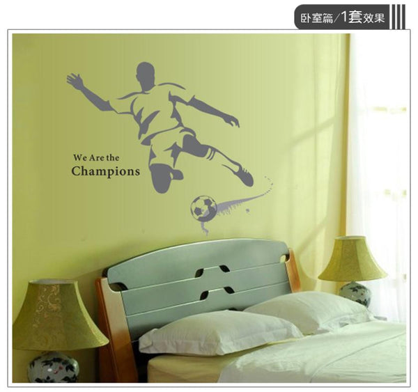 Hot Sale 2018 wall stickers  New Creative Sport Football Stickers Removable Mural PVC