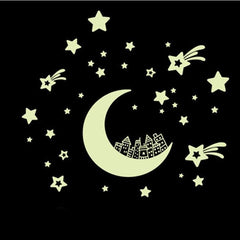 Hot Sale wall stickers Moon Stars Removable Night Glow  in the Dark