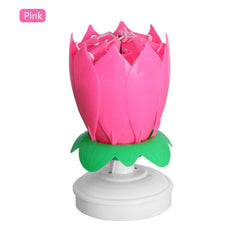 Romantic Musical Lotus Flower Happy Birthday Candle Party Gift Music Cake Candle 8 Candles Topper Party Birthday Candle Light