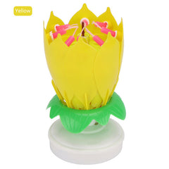 Romantic Musical Lotus Flower Happy Birthday Candle Party Gift Music Cake Candle 8 Candles Topper Party Birthday Candle Light