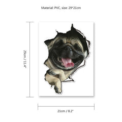 3D Cats and Dogs Wall Vinly Toilet Stickers Hole View