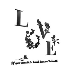 Removable Love Leaf Proverb 3D Wall Stickers