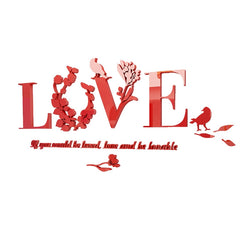 Removable Love Leaf Proverb 3D Wall Stickers
