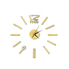Modern DIY Wall Clock Large Frameless 3D Wall Clock Mirror Stickers for Home Living Room Office Decor