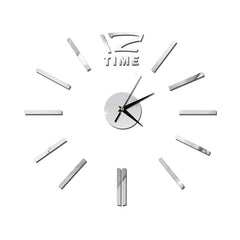 Modern DIY Wall Clock Large Frameless 3D Wall Clock Mirror Stickers for Home Living Room Office Decor