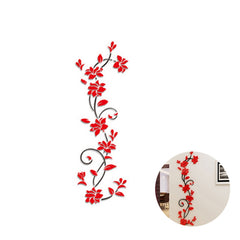 Removable 3D Rose Flower Rattan Wall Stickers Living Room TV Background