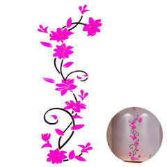 Removable 3D Rose Flower Rattan Wall Stickers Living Room TV Background