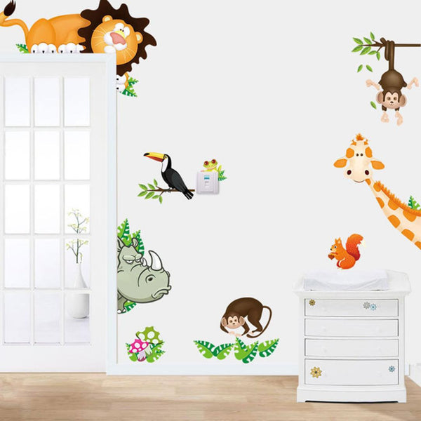 2015 Jungle Animal Kids Baby Nursery Child Home Decor Mural Wall Sticker Decal